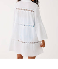 Lilly Pulitzer Elspeth Tiered Coverup in resort white - women's swimwear - detail view