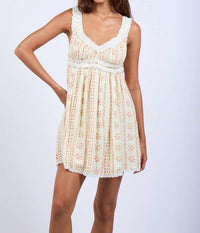 Sky To Moon - Vintage Chenille Jacquard Ruffle Lace Mini Dress