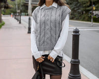 Grace And Lace - Cable Knit Sweater Vest