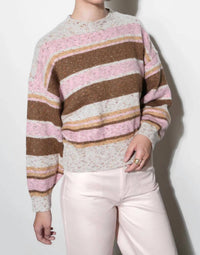Greylin - Wendy Slouchy Crew Neck Stripe Sweater