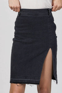 STRETCH DENIM SLIT SKIRT