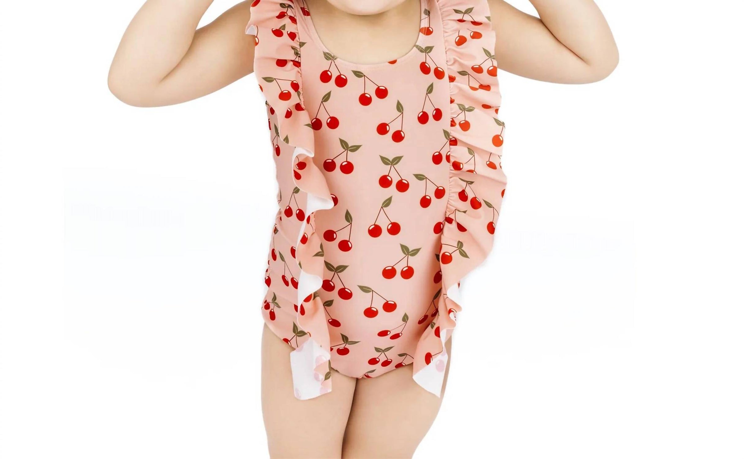 Emerson And Friends - Girl's Very Cherry Ruffle Front One Piece Swimsuit