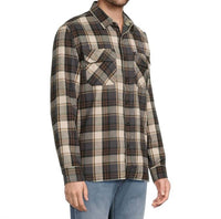 PENDLETON Burnside Flannel Shirt in natural charcoal plaid - men's shirt - detail view