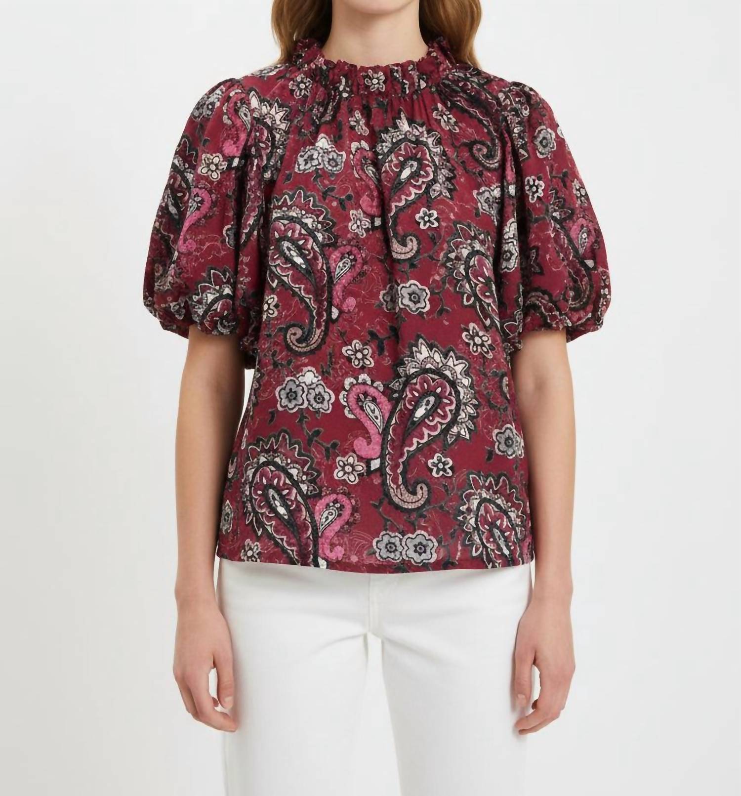 Thml - Velvet Puff Sleeve Top