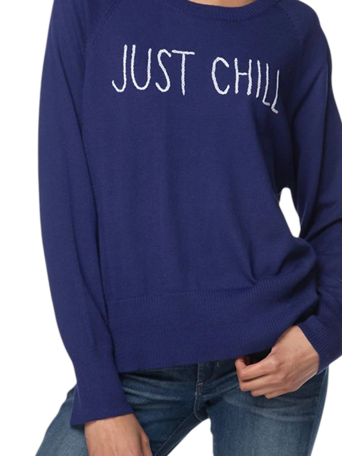 Subtle Luxury - Just Chill Embroidered Sweater