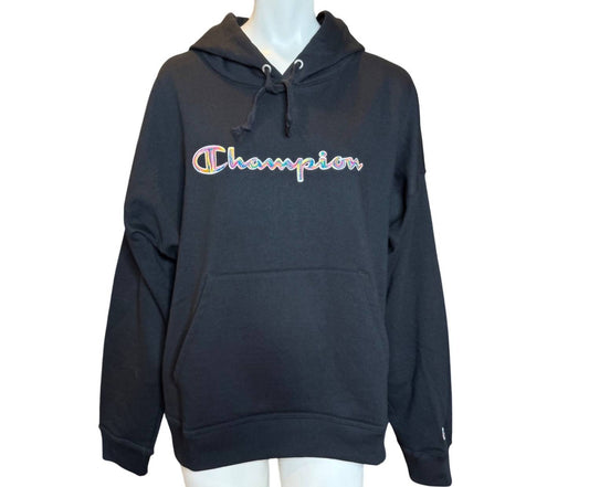 Champion - Unisex - Powerblend Hoodie with Rainbow Script