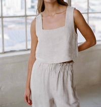 A.Ren - Christal Linen Squareneck Top