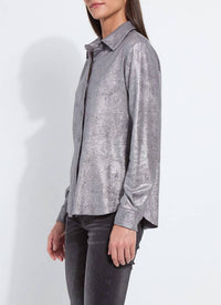 Lysse - Women's Connie Patent Foil Vegan Suede Shacket