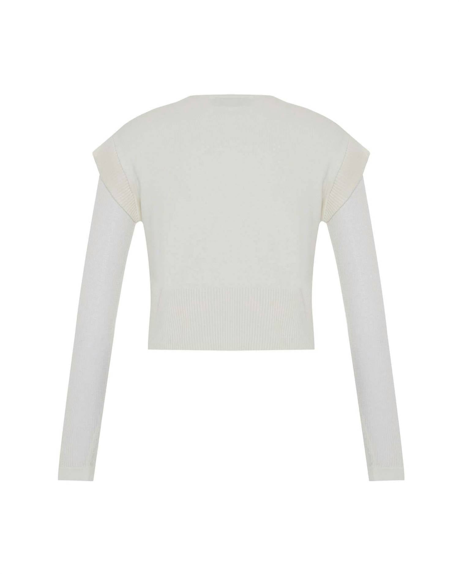 Theo The Label - Women's Nomia Sheer Sleeve Crew Neck Sweater