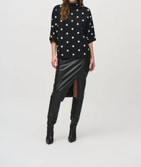 Joseph Ribkoff - Two-tone Polka Dot Boxy Sweater Top