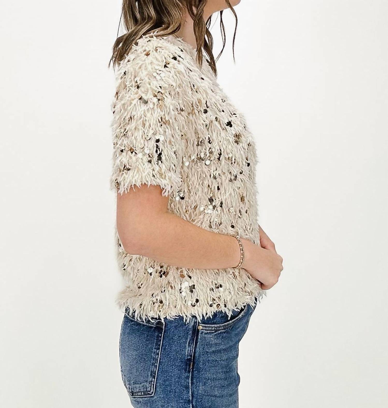 Ivy Jane - Dahlia Fuzzy Sparkle Tee