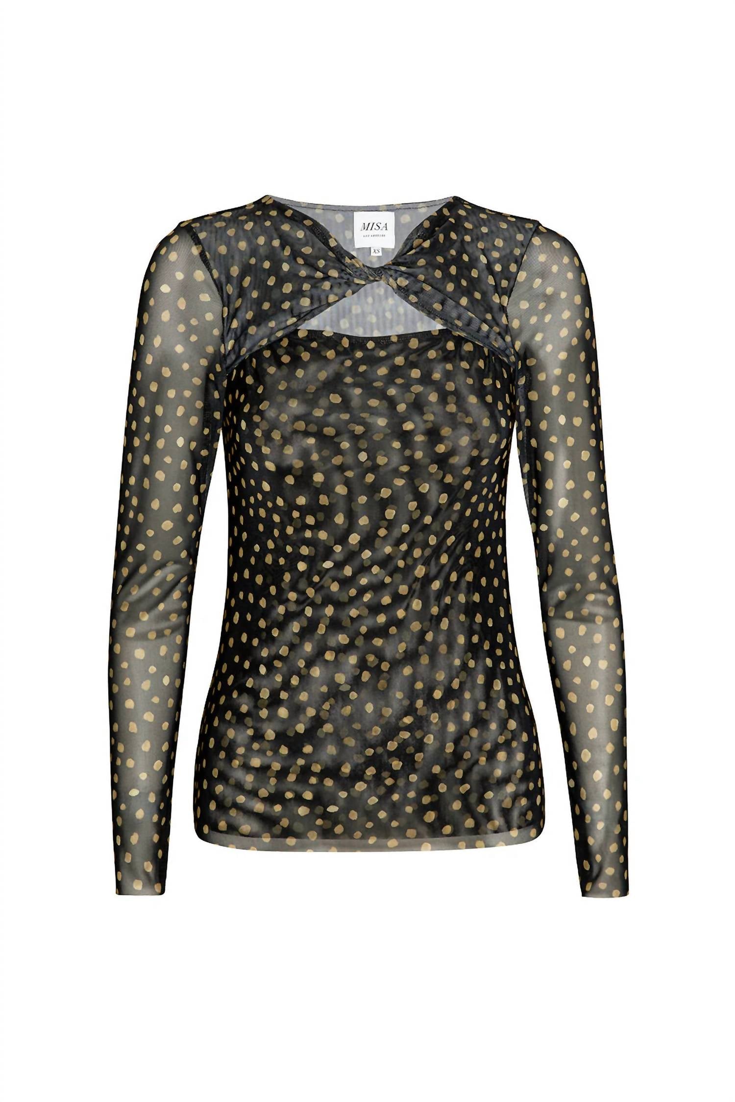 Misa Los Angeles - Olive Print Mesh Top