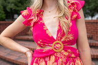 DRESS FORUM Somewhere on a Beach Deep V-Neck Dress in pink - women's dress - view 5