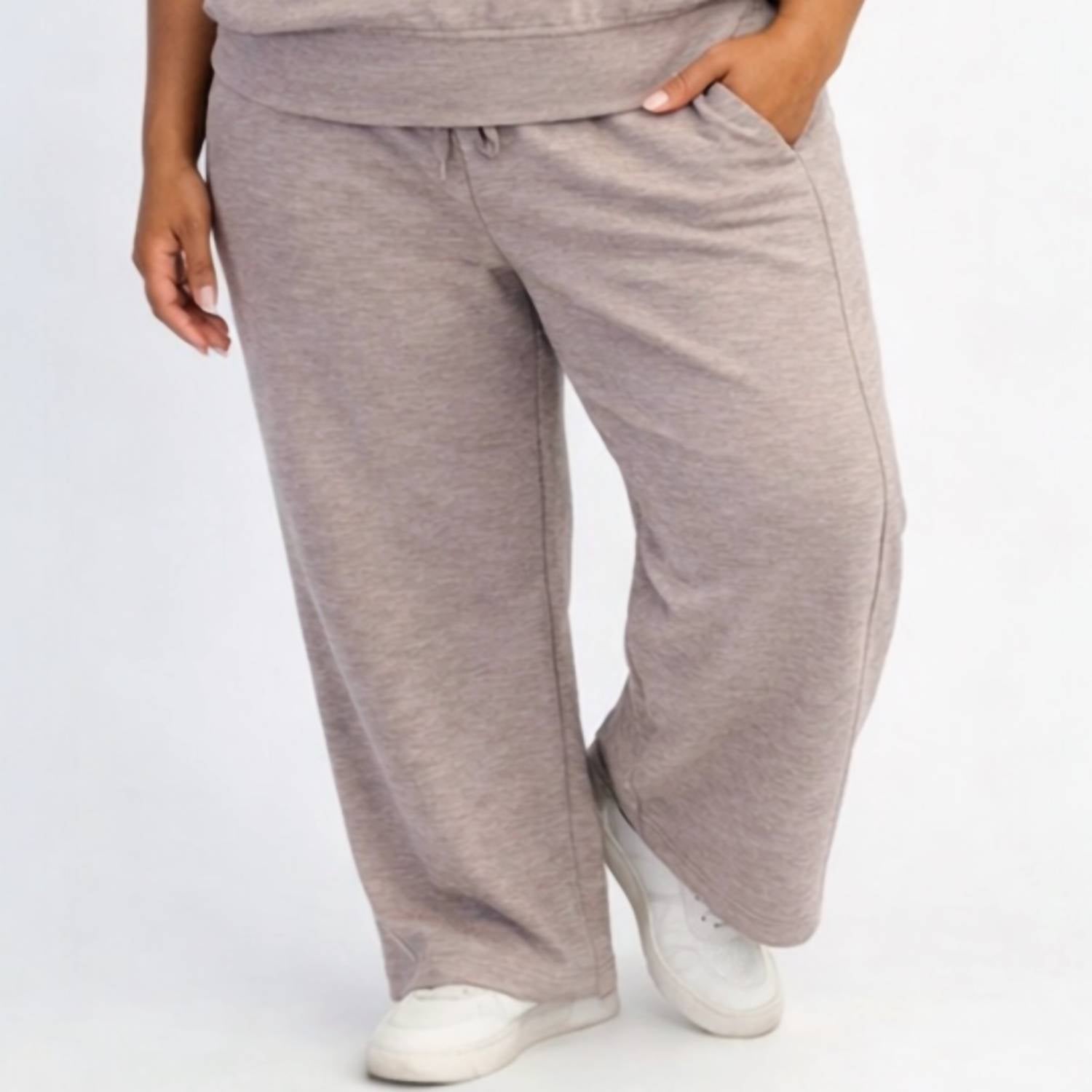 RAE MODE Luxe Curvy Pants in heathered taupe - women's pants