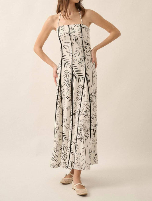 Promesa - Floral Paneled Halter Maxi Dress