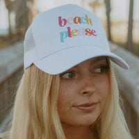 Katydid - Women's Beach Please Embroidered Foam Trucker Hat