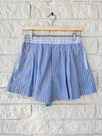 Sea - Women's Helmi Striped Shirting Pleat Short