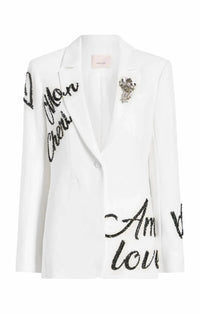 Cinq A Sept - Crushed Sequin Loveletter Karlie Blazer