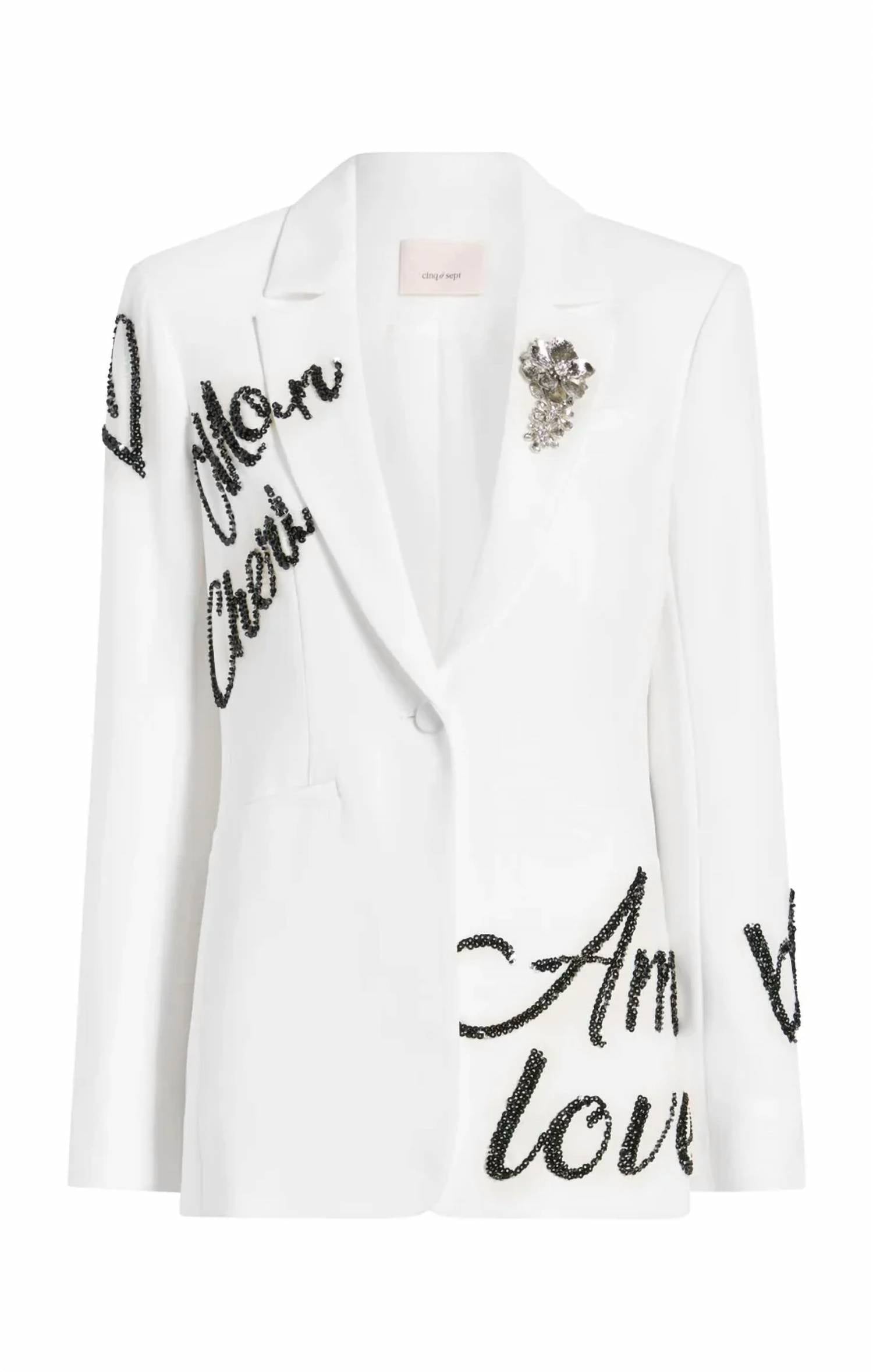Cinq A Sept - Crushed Sequin Loveletter Karlie Blazer