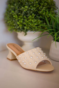 OLEM Women's Perla Heel in ivory - women's heels - detail view