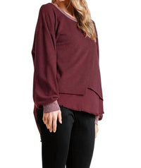 Umgee - Layered Frayed Hem Top