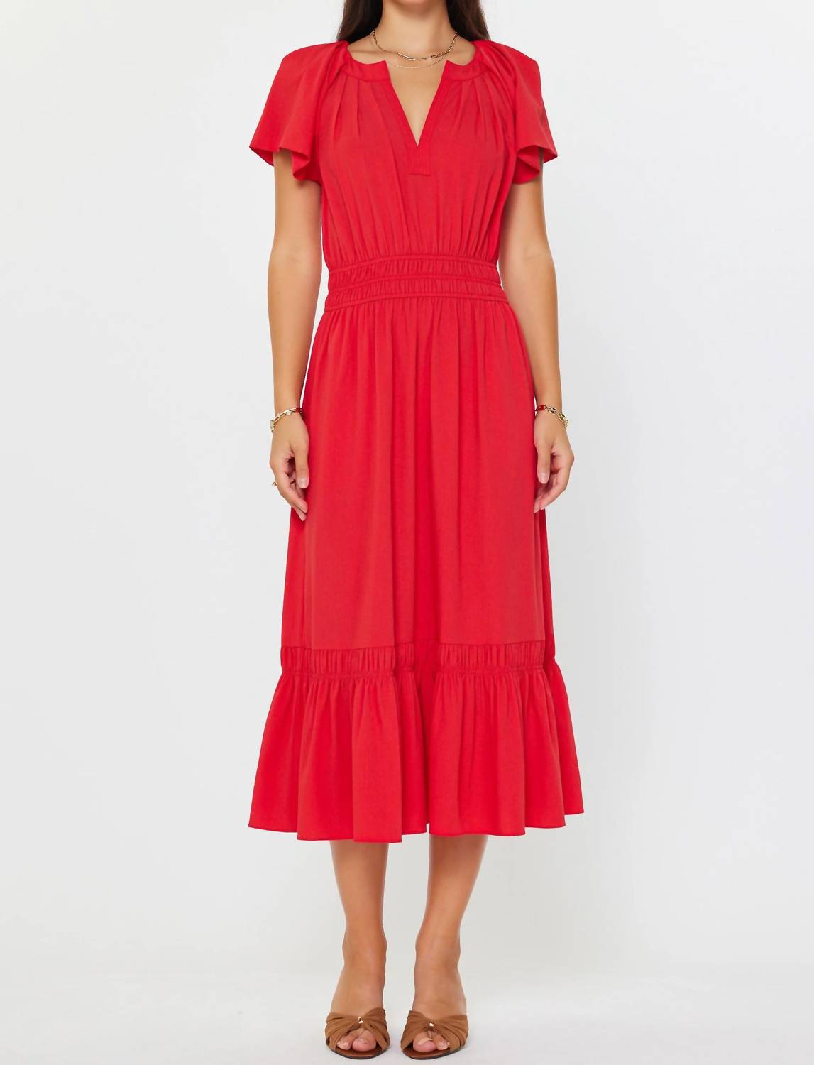 Nyland - Rosa Pleated Split Neck Dress