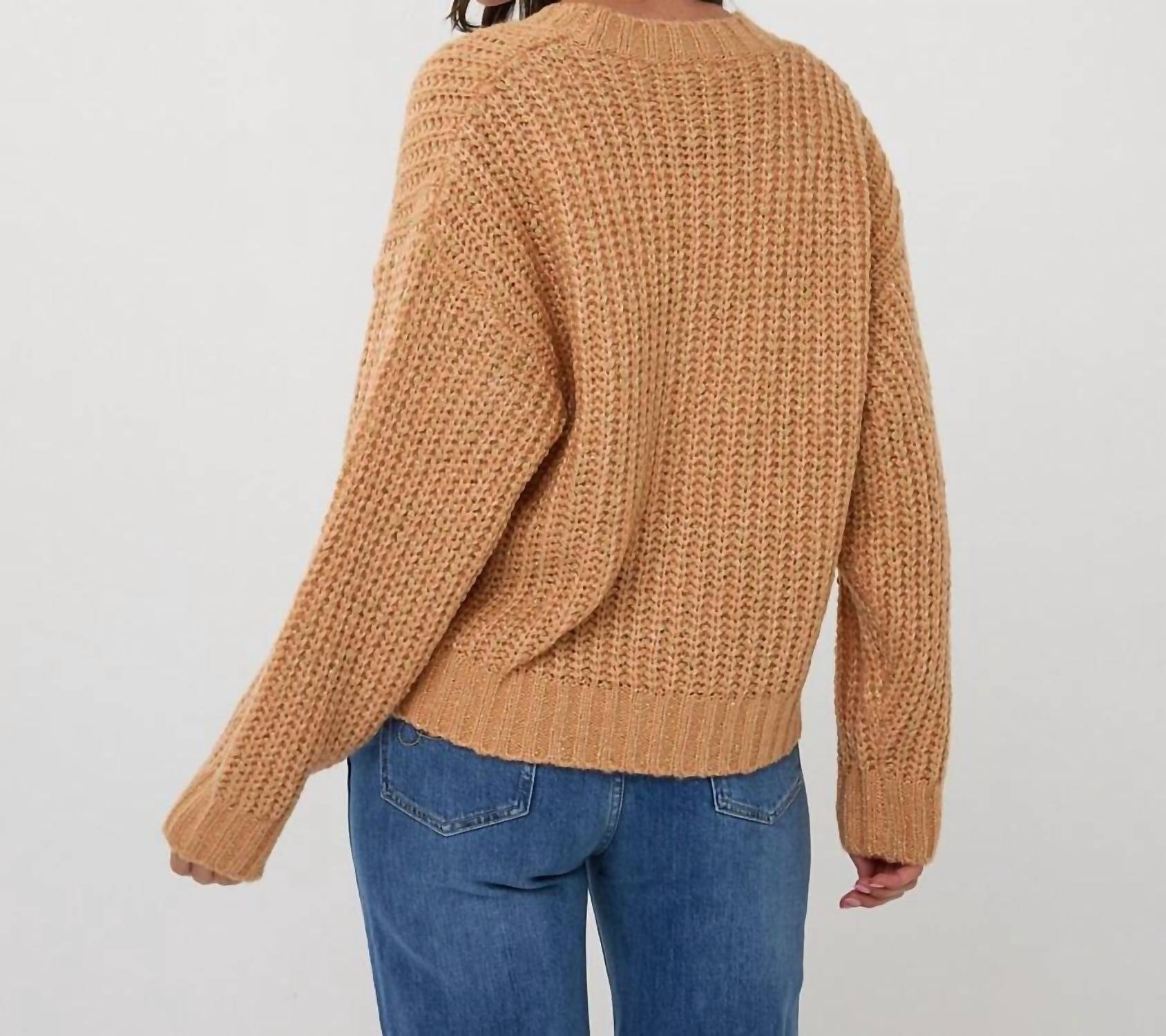 ESQUALO Chunky Cardigan With Metallic Buttons in candy - women's cardigan - alternate view