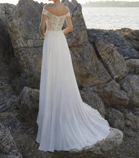 Demetrios - Chiffon Skirt Side Slit Dress