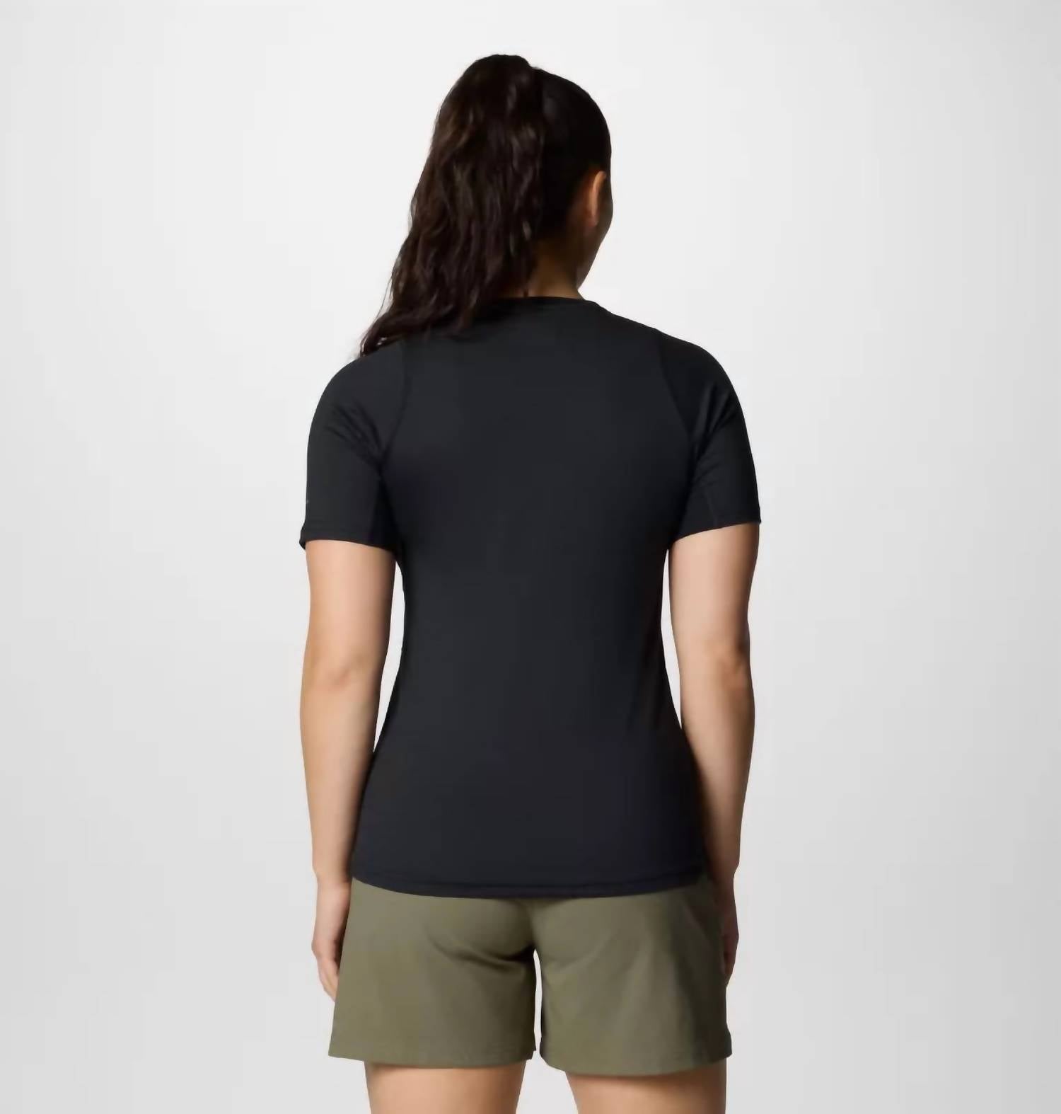Columbia Weekend Ascent Short Sleeve Shirt in black - women's t-shirt - alternate view