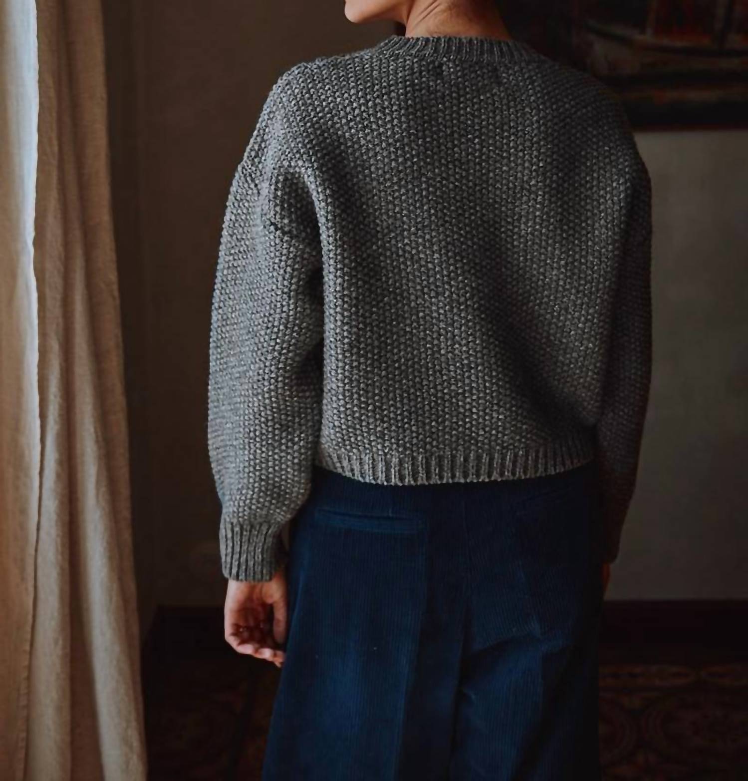 L'Envers Paola Cable Sweater in ash grey - women's sweater - view 4