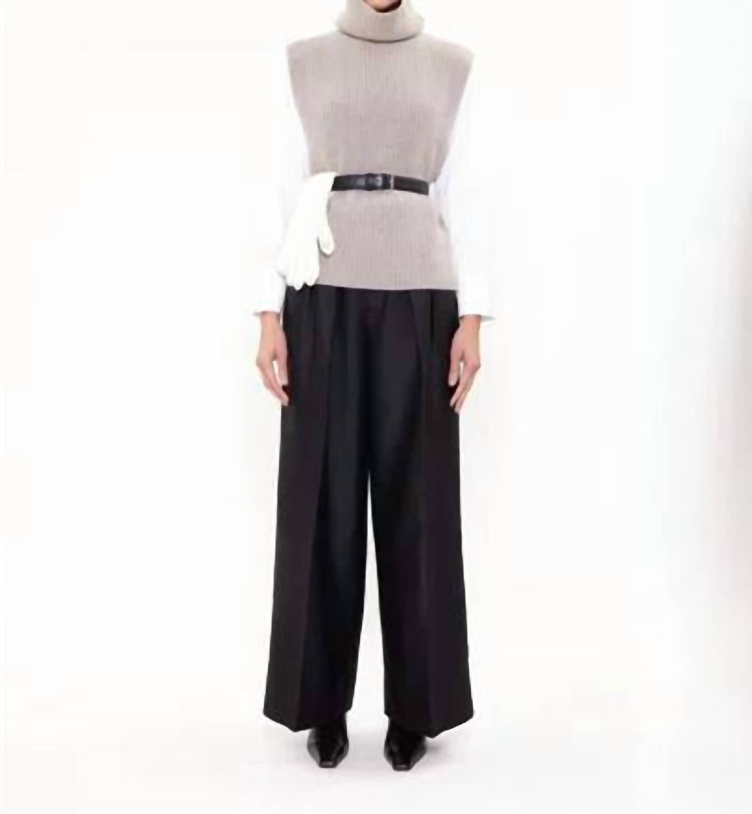 arch4 Cashmere Emily Knit Sweater Vest in husky grey - women's sweater