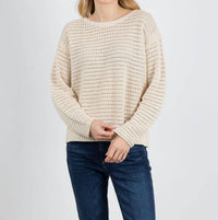 REPEAT cashmere Sparkle Knit Sweater in ivory - women's sweater