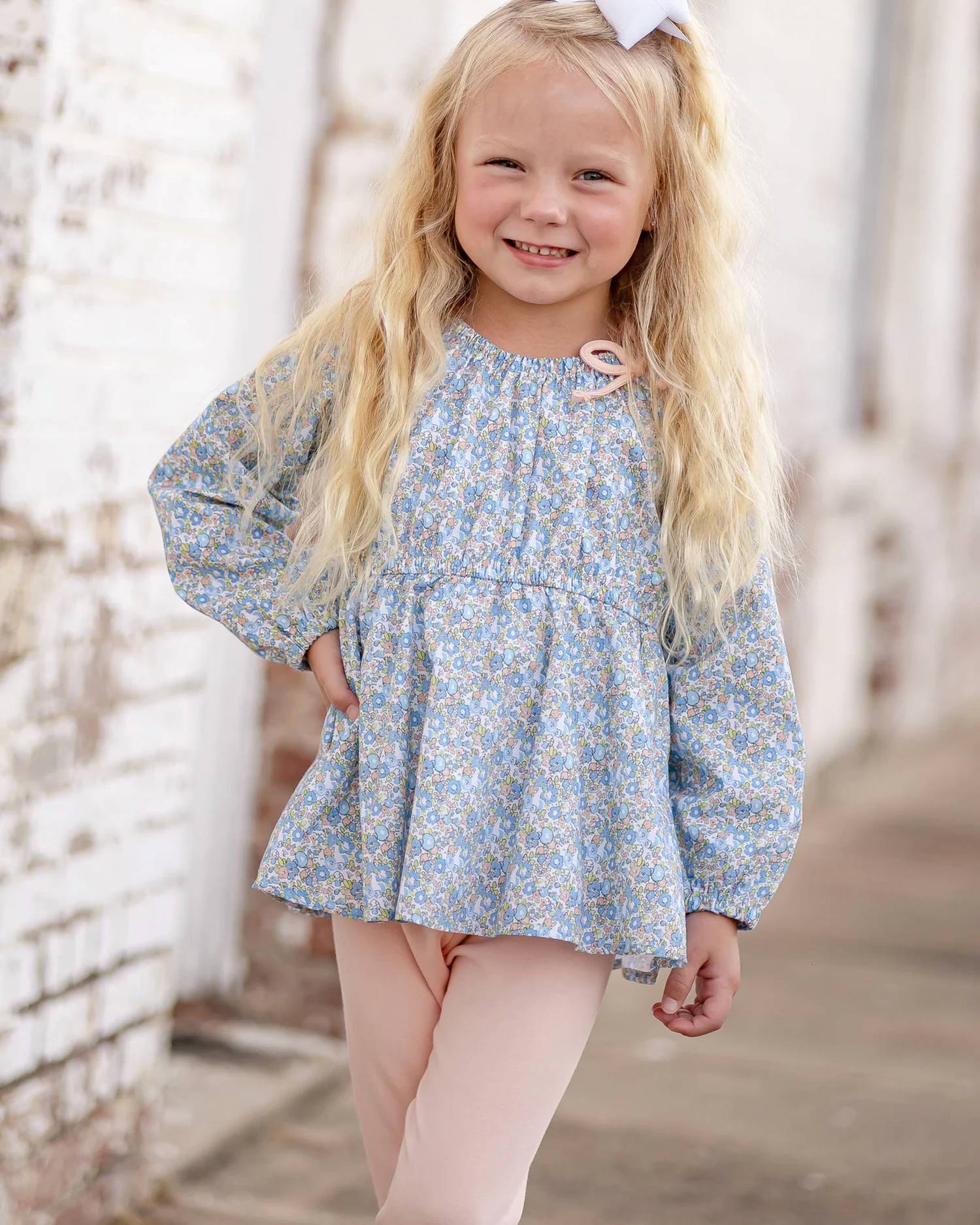 The Yellow Lamb - Girl's Gabby Gathered Neck Tunic