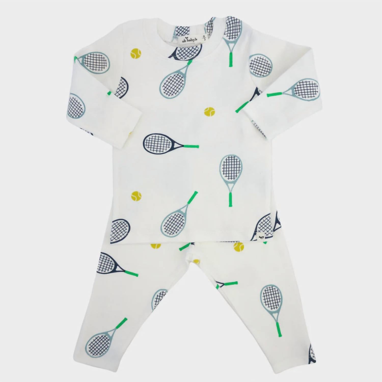 Oh Baby! - Girls' Tennis Print Long Sleeve 2-Piece Set