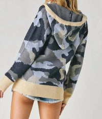 Davi & Dani - Military Zip Up Hoodie - Plus
