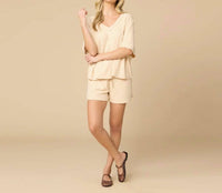 Softies - Terry Relaxed V-neck With Short Set