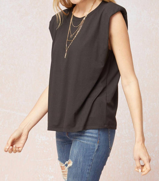 Entro - Solid Shoulder Pad Top