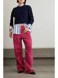 DENIMIST High Rise Boyfriend Cargo Jeans in pink - women's jeans
