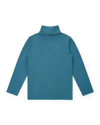 Bonton - Kid's Organic Cotton Ribbed Turtle Neck Sweatshirt