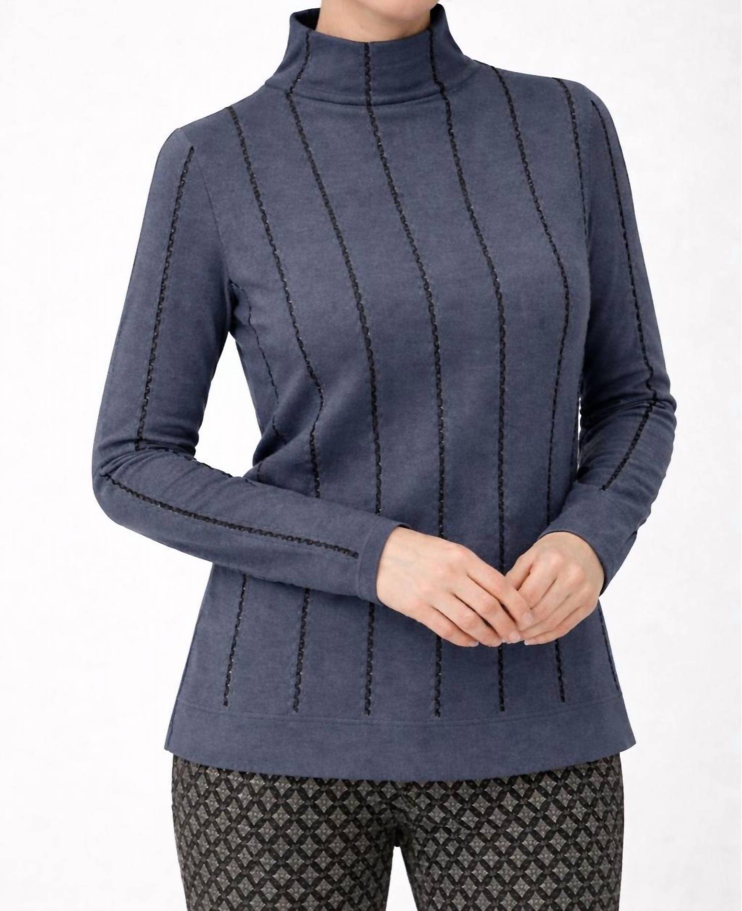 J'Envie/Eli The Nicosia Turtleneck Sweater in indigo black - women's sweater