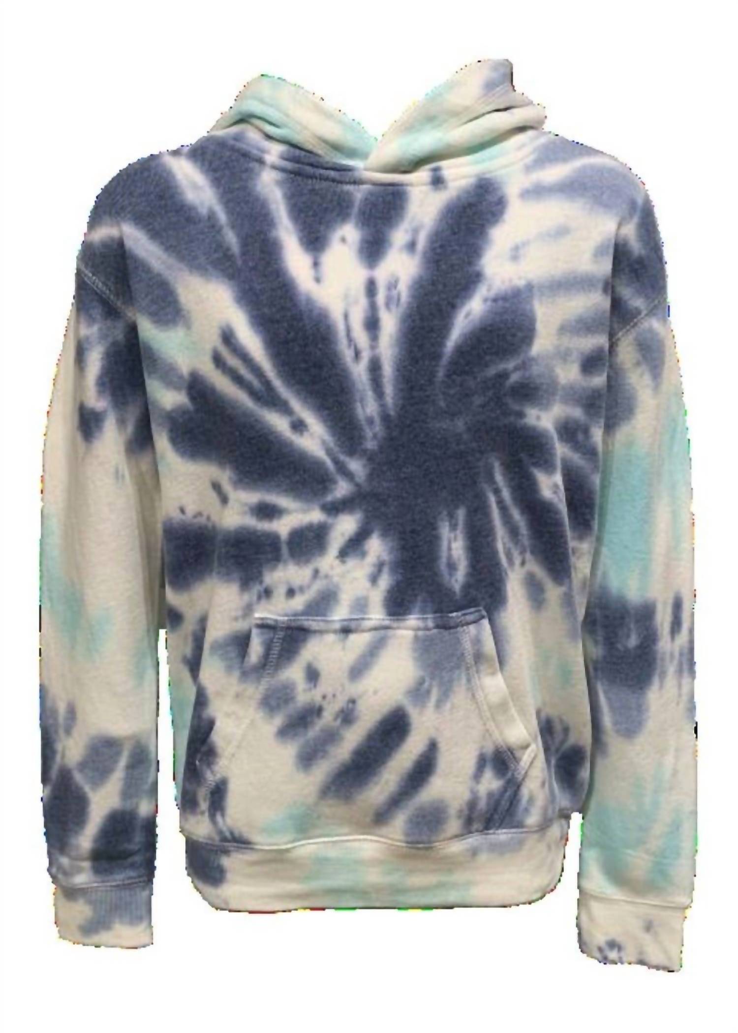Vintage Havana - Girls Nautical Swirl Tie Dye New Burn Out Fitted Hoodie