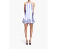 Leo Lin - Suzy Striped Halter Neck Mini Dress