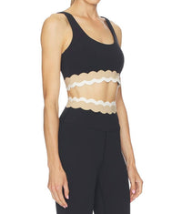 Beach Riot Marin Color Block Scalloped Edges Top in mystic colorblock - women's intimate - alternate view
