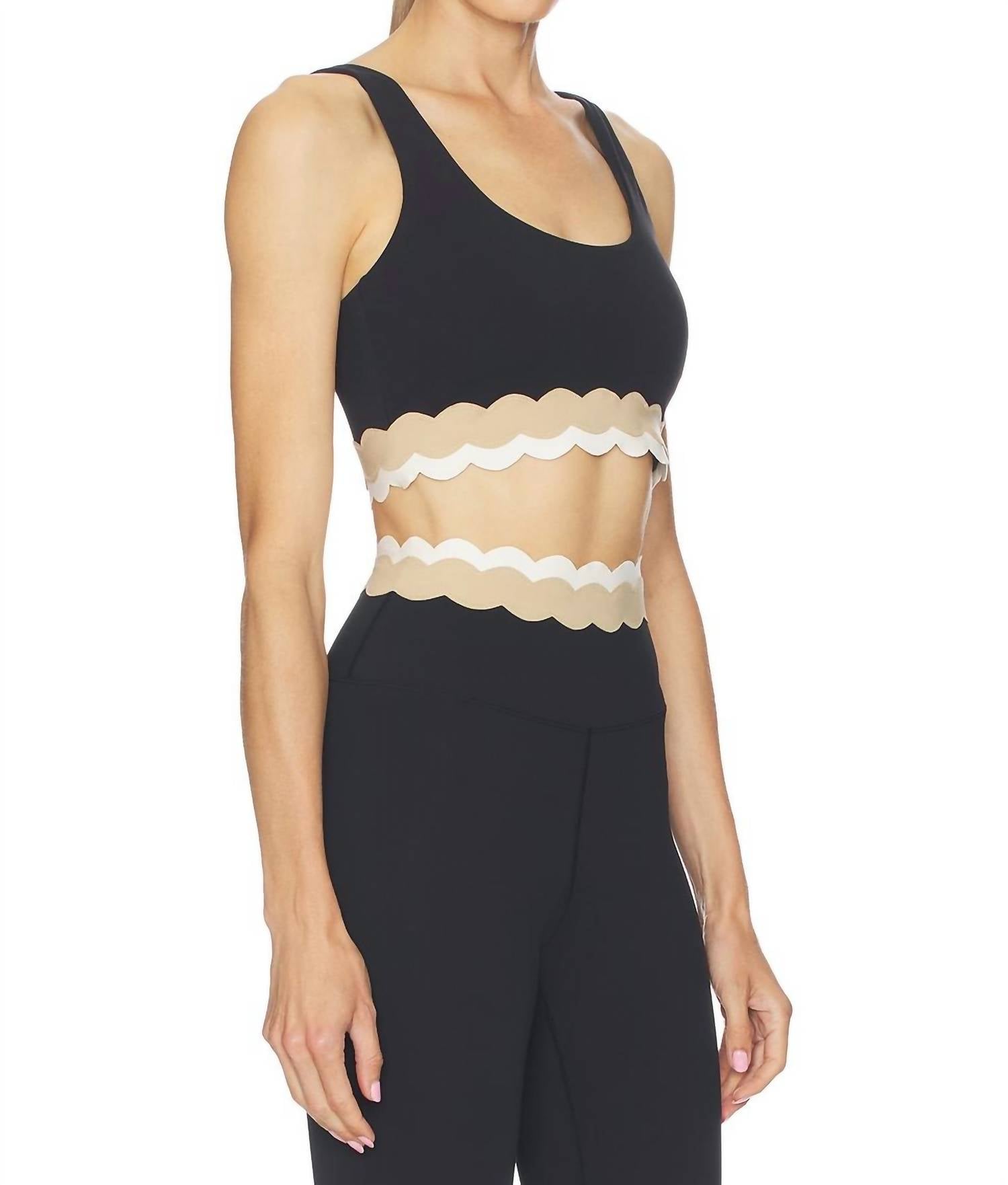 Beach Riot Marin Color Block Scalloped Edges Top in mystic colorblock - women's intimate - alternate view