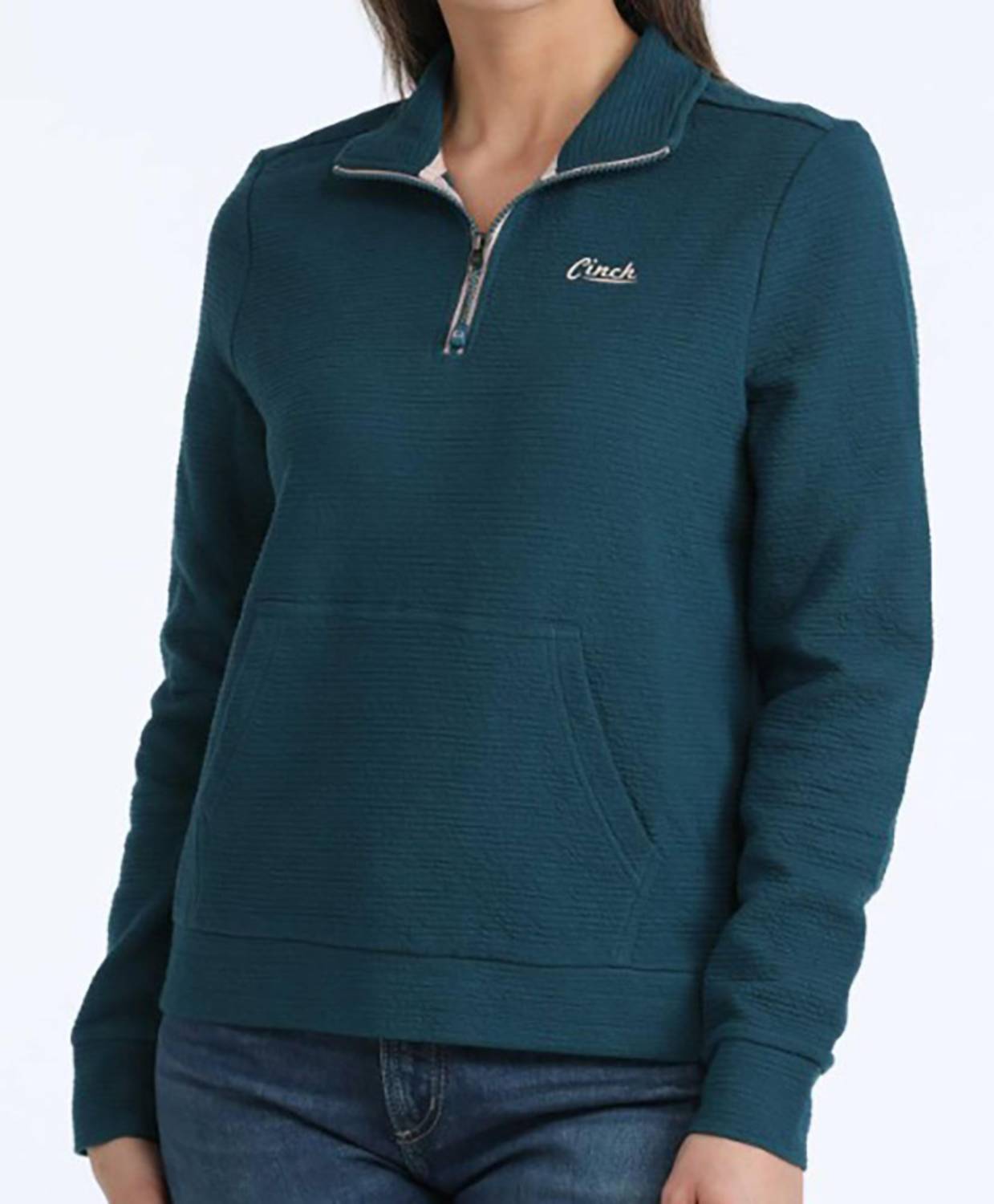 Cinch - Women's 1/4 Zip Pullover With Kangaroo Pocket