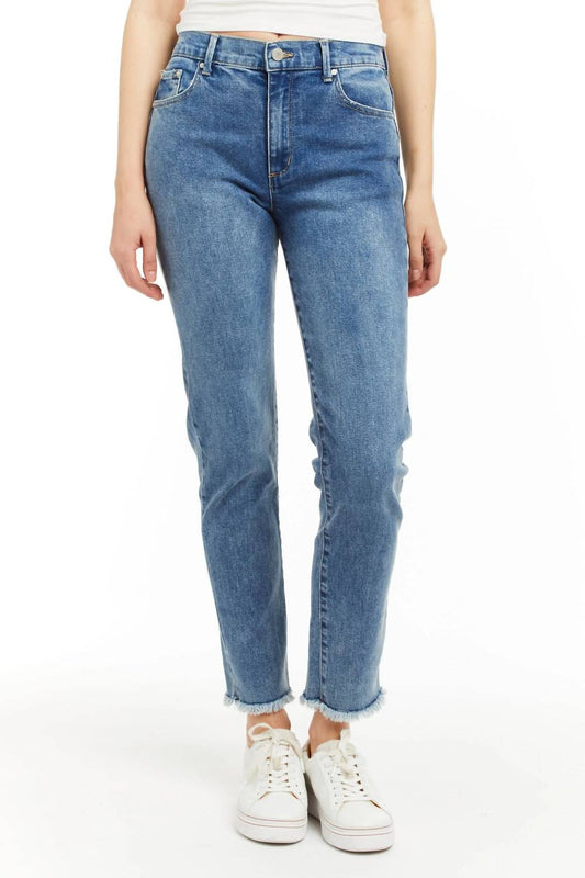 Tractr - High Rise Slim Straight Jeans