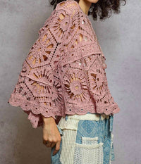 Pol - Round Neck Crochet Cropped Top