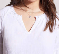 TRIBAL Winslet Cotton Gauze Raglan Sleeve Top - in white - women's blouse - view 4