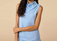 Softies - Dreamtech Sleeveless Cowl Top With Pintuck Shorts Set