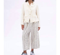 Baci - Cotton Linen Blend Raw Edge Layered Jacket